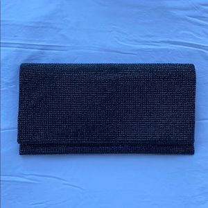 Sondra Roberts Black Crystal Foldover Clutch